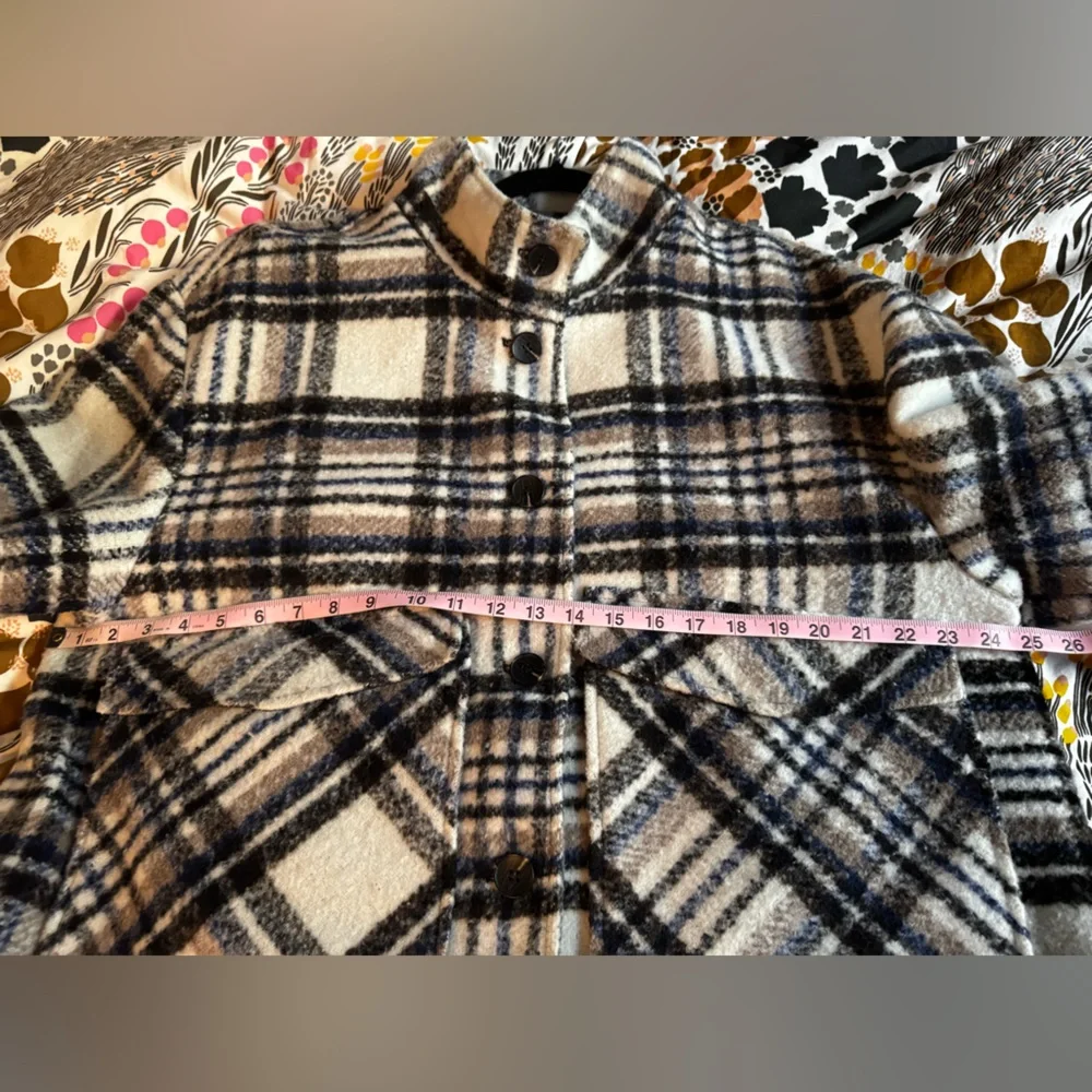 Women’s Avec Les Filles cropped plaid wool jacket size XXL - Picture 4 of 5